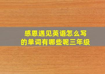 感恩遇见英语怎么写的单词有哪些呢三年级