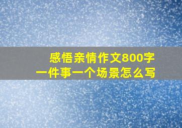 感悟亲情作文800字一件事一个场景怎么写