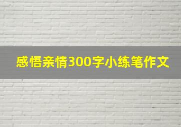 感悟亲情300字小练笔作文