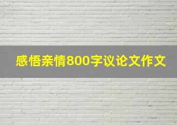 感悟亲情800字议论文作文