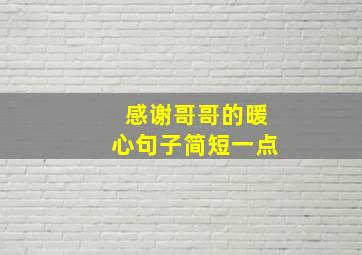 感谢哥哥的暖心句子简短一点