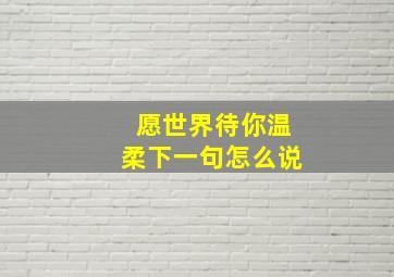 愿世界待你温柔下一句怎么说