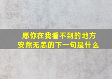 愿你在我看不到的地方安然无恙的下一句是什么