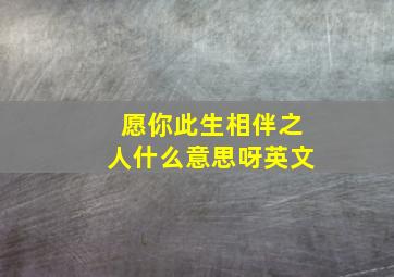 愿你此生相伴之人什么意思呀英文