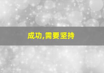 成功,需要坚持