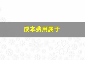 成本费用属于