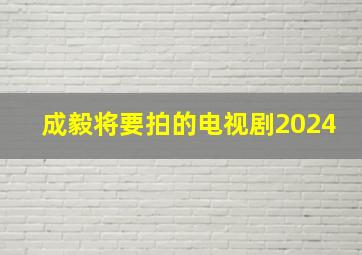 成毅将要拍的电视剧2024