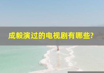 成毅演过的电视剧有哪些?