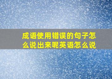 成语使用错误的句子怎么说出来呢英语怎么说