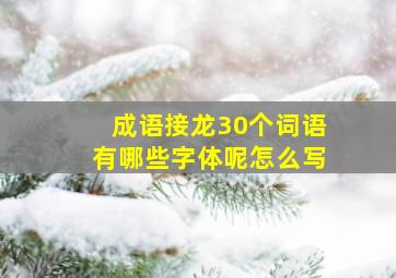 成语接龙30个词语有哪些字体呢怎么写