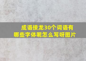 成语接龙30个词语有哪些字体呢怎么写呀图片