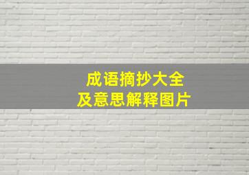 成语摘抄大全及意思解释图片