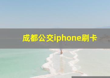 成都公交iphone刷卡