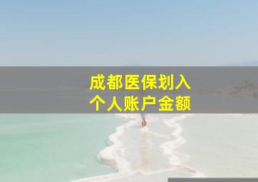 成都医保划入个人账户金额