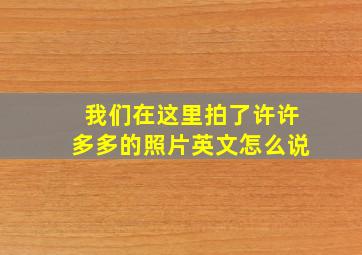 我们在这里拍了许许多多的照片英文怎么说