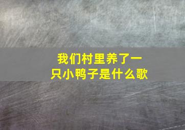 我们村里养了一只小鸭子是什么歌