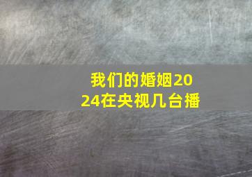 我们的婚姻2024在央视几台播