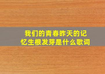 我们的青春昨天的记忆生根发芽是什么歌词