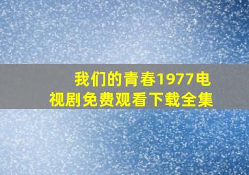 我们的青春1977电视剧免费观看下载全集