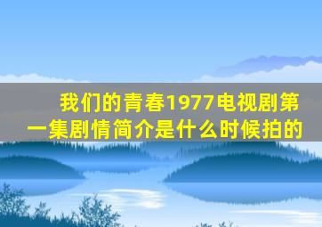 我们的青春1977电视剧第一集剧情简介是什么时候拍的