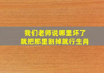 我们老师说哪里坏了就把那里割掉就行生肖