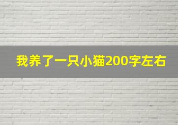 我养了一只小猫200字左右