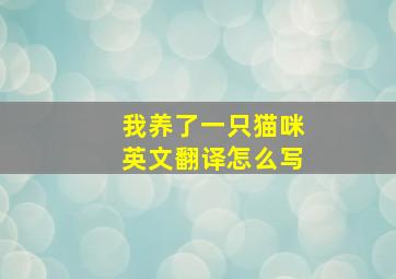 我养了一只猫咪英文翻译怎么写