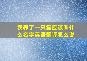 我养了一只猫应该叫什么名字英语翻译怎么说