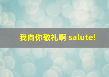 我向你敬礼啊 salute!