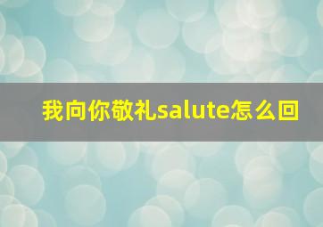 我向你敬礼salute怎么回