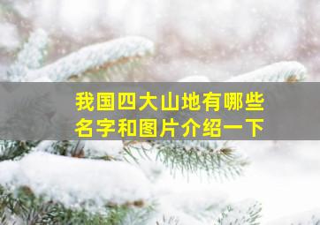 我国四大山地有哪些名字和图片介绍一下