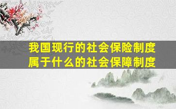 我国现行的社会保险制度属于什么的社会保障制度