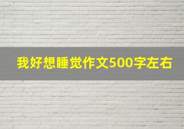 我好想睡觉作文500字左右