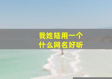 我姓陆用一个什么网名好听