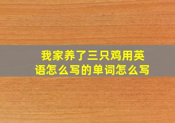 我家养了三只鸡用英语怎么写的单词怎么写