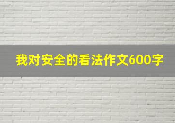 我对安全的看法作文600字