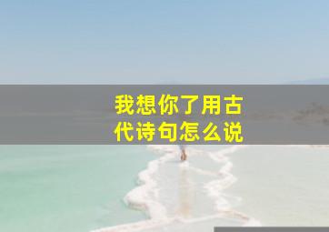 我想你了用古代诗句怎么说