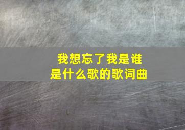 我想忘了我是谁是什么歌的歌词曲