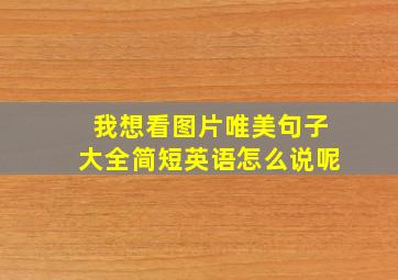 我想看图片唯美句子大全简短英语怎么说呢