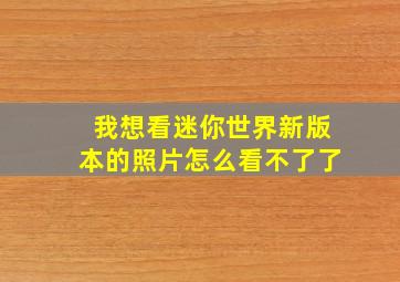 我想看迷你世界新版本的照片怎么看不了了