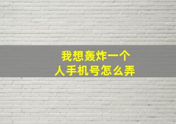 我想轰炸一个人手机号怎么弄