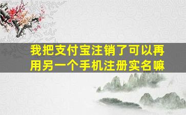 我把支付宝注销了可以再用另一个手机注册实名嘛