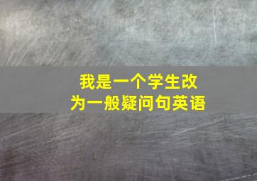 我是一个学生改为一般疑问句英语