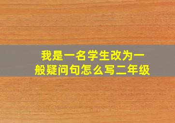 我是一名学生改为一般疑问句怎么写二年级