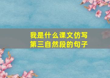 我是什么课文仿写第三自然段的句子