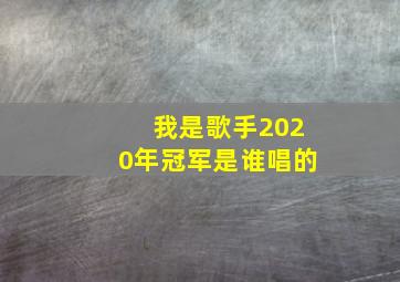 我是歌手2020年冠军是谁唱的