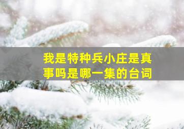 我是特种兵小庄是真事吗是哪一集的台词