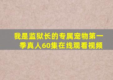 我是监狱长的专属宠物第一季真人60集在线观看视频