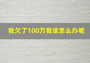 我欠了100万我该怎么办呢