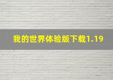 我的世界体验版下载1.19